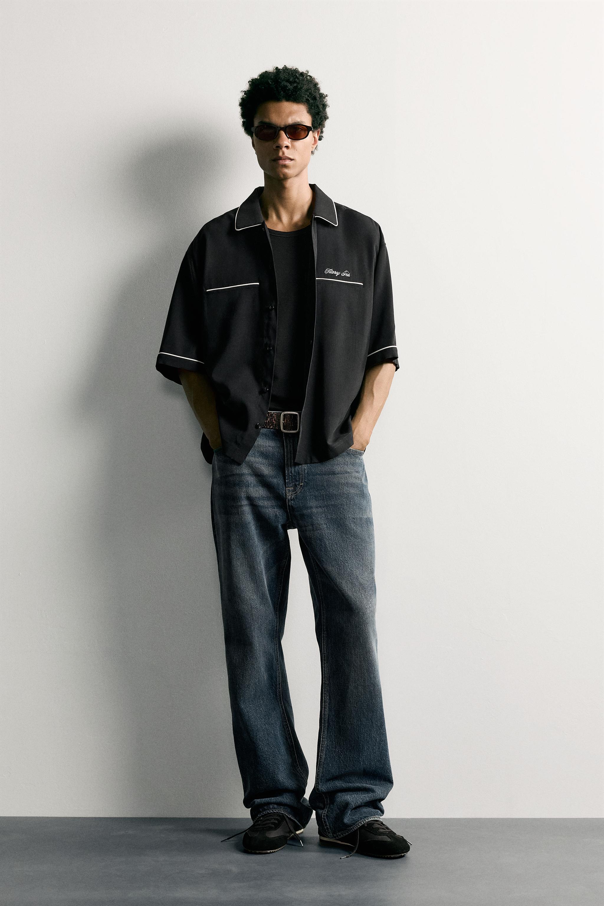 CONTRAST EMBROIDERED RELAXED FIT SHIRT